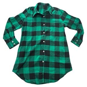 Women’s Flannel Button Down Shirt Dress NWOT